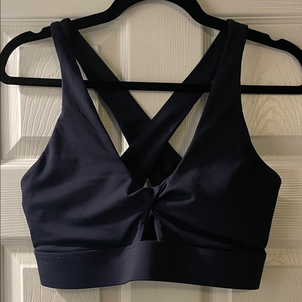Fabletics Dark Blue Cross-Back Sports Bra